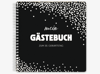 Gästebuch Geburtstag Glitzer Ringbindung gold