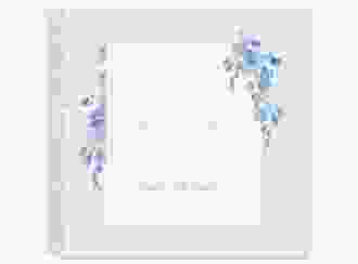 Gästebuch Hochzeit Blauregen Ringbindung blau mit Wisteria-Blüten