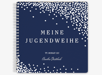 Gästebuch Jugendweihe Glossa Ringbindung blau