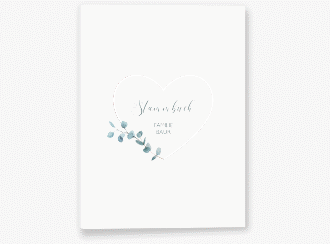 Stammbuch A5 Greenheart Stammbuch A5 rosa mit elegantem Herz und Eukalyptus-Zweig