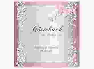 Gästebuch Creation Toulouse 20 x 20 cm, Hardcover rosa romantisch mit Schmetterlingen