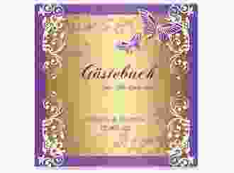 Gästebuch Creation Toulouse 20 x 20 cm, Hardcover lila romantisch mit Schmetterlingen