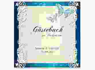 Gästebuch Creation Toulouse 20 x 20 cm, Hardcover blau romantisch mit Schmetterlingen