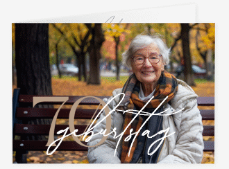 Einladung Geburtstag Ehrentag A6 Klappkarte quer gold