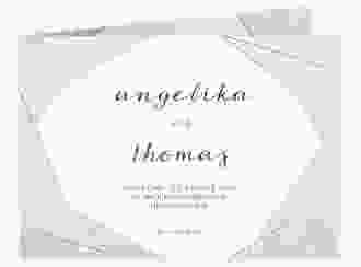 Hochzeitseinladung Asymmetry A6 Klappkarte quer grau