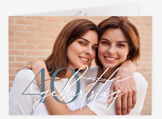 Einladung Geburtstag Ehrentag A6 Klappkarte quer blau