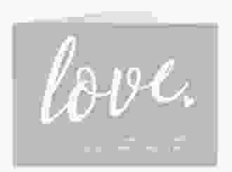 Hochzeitseinladung Glam A6 Klappkarte quer grau