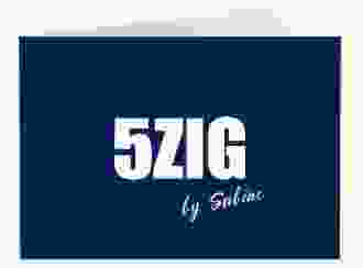 Einladung 50. Geburtstag Zig A6 Klappkarte quer blau