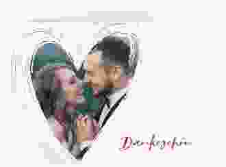 Danksagung Hochzeit Liebe A6 Klappkarte quer pink
