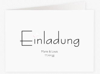 Klick: Details zu Hochzeitseinladung "Twohearts" anzeigen Hochzeitseinladung Twohearts A6 Klappkarte quer pink