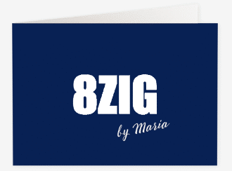 Einladung 80. Geburtstag Zig A6 Klappkarte quer blau