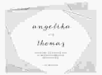 Danksagungskarte Hochzeit Asymmetry A6 Klappkarte quer grau