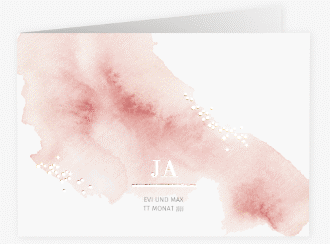 Hochzeitseinladung Pastell A6 Klappkarte quer rosa
