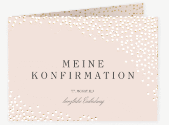 Klick: Details zu Einladung Konfirmation "Glossy" anzeigen Einladung Konfirmation Glossy A6 Klappkarte quer rosa