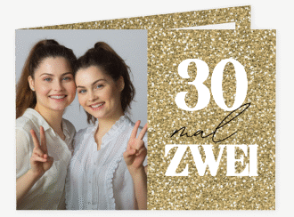 Einladung Geburtstag Bling Bling A6 Klappkarte quer gold