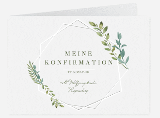 Klick: Details zu Konfirmationseinladung "Unction" anzeigen Konfirmationseinladung Unction A6 Klappkarte quer grau