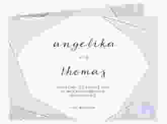 Danksagungskarte Hochzeit Asymmetry A6 Klappkarte quer blau