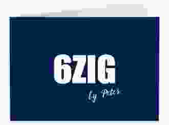 Einladung 60. Geburtstag Zig A6 Klappkarte quer blau