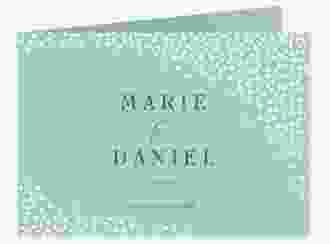 Danksagungskarte Hochzeit Glitter A6 Klappkarte quer mint