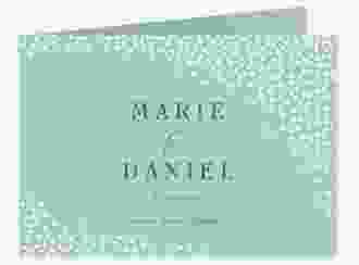 Hochzeitseinladung Glitter A6 Klappkarte quer mint