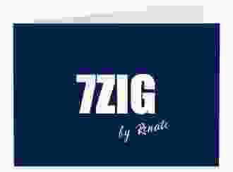 Einladung 70. Geburtstag Zig A6 Klappkarte quer blau