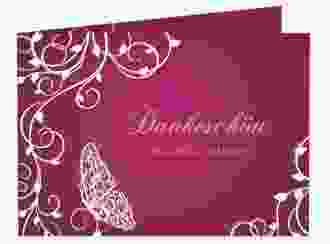 Danksagungskarte Hochzeit "Eternity" DIN A6 Klappkarte quer pink