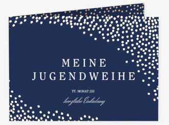 Einladung Jugendweihe Glossa A6 Klappkarte quer blau