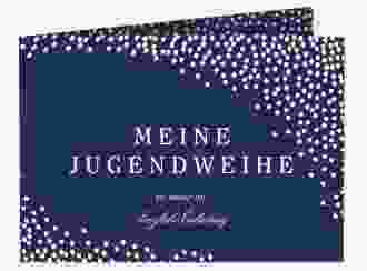 Einladung Jugendweihe Glossa A6 Klappkarte quer blau