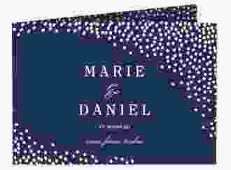 Hochzeitseinladung Glitter A6 Klappkarte quer blau