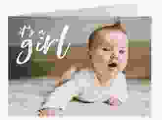 Geburtskarte Girl A6 Klappkarte quer rosa