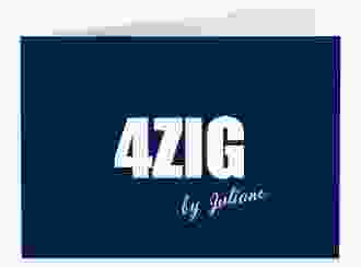Einladung 40. Geburtstag Zig A6 Klappkarte quer blau
