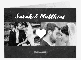 Klick: Details zu Danksagungskarte Hochzeit "Sparkly" anzeigen Danksagungskarte Hochzeit Sparkly A6 Klappkarte quer grau