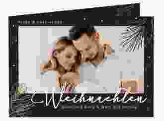 Weihnachtskarte Wishlist A6 Klappkarte quer blau