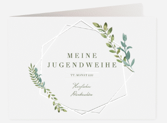 Danksagung Jugendweihe Unizone A6 Klappkarte quer grau