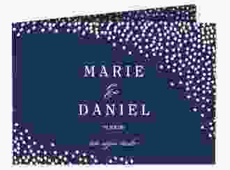 Danksagungskarte Hochzeit Glitter A6 Klappkarte quer blau