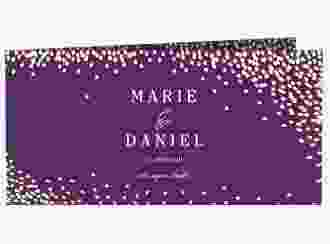 Danksagung Hochzeit Glitter lange Klappkarte quer lila