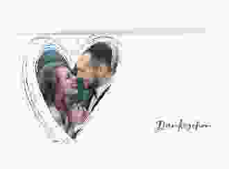 Danksagung Hochzeit Liebe lange Klappkarte quer blau