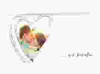 Hochzeitseinladung Liebe lange Klappkarte quer blau