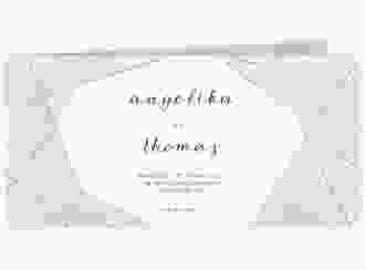 Danksagungskarte Hochzeit  Asymmetry lange Klappkarte quer blau