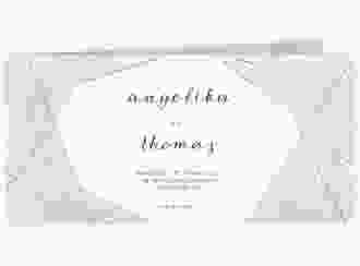 Danksagungskarte Hochzeit  Asymmetry lange Klappkarte quer grau