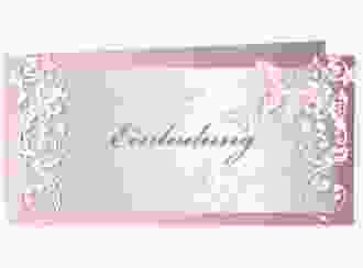Hochzeitseinladung Toulouse lange Klappkarte quer rosa