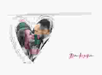 Danksagung Hochzeit Liebe lange Klappkarte quer pink