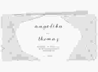 Hochzeitseinladung Asymmetry lange Klappkarte quer blau