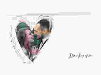 Danksagung Hochzeit Liebe lange Klappkarte quer lila
