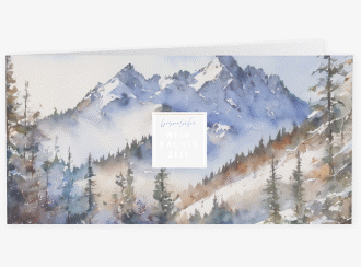Klick: Details zu Geschäftliche Weihnachtskarte "Winterlandschaft" anzeigen Geschäftliche Weihnachtskarte Winterlandschaft lange Klappkarte quer bunt