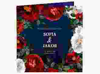 Einladungskarte Hochzeit Florista quadr. Klappkarte blau