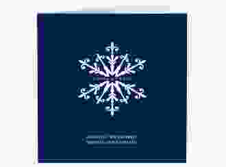 Hochzeitseinladung Crystal quadr. Klappkarte blau mit Eiskristall