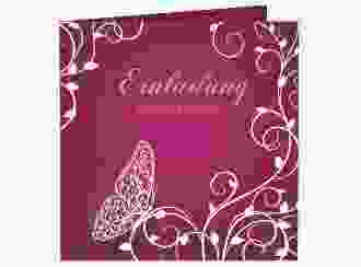 Hochzeitseinladung "Eternity" quadratische Klappkarte pink