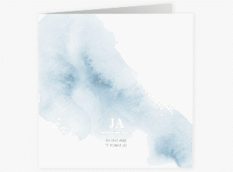 Hochzeitseinladung Pastell quadr. Klappkarte blau