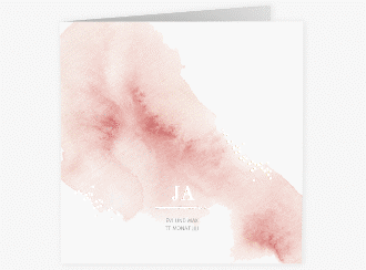 Hochzeitseinladung Pastell quadr. Klappkarte rosa